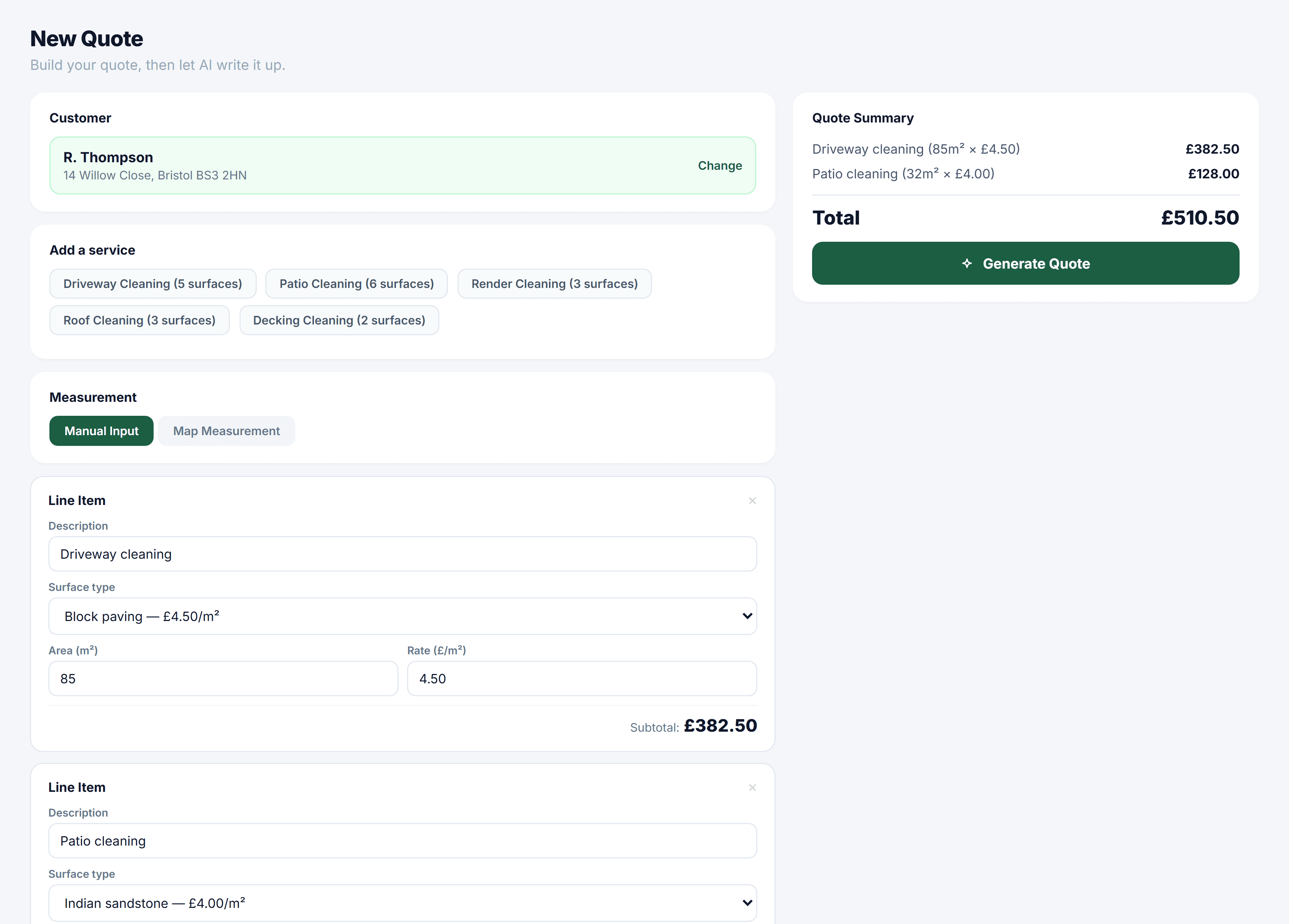 MossyKit Quote Builder